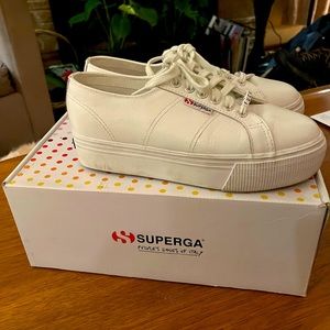 Superga leather platform sneakers